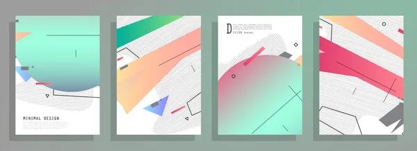 Cover Vorlagen Mit Grafischen Geometrischen Elementen Anwendbar Für Broschüren Poster — Stockvektor