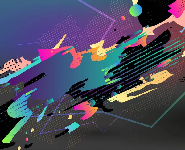 Çizgili üçgenler ve 3 boyutlu küp vektör tasarımlı soyut çokgen arkaplan. Farklı reklam, kapak ya da afişler için şablon. Retro biçimi grafik ögesi.