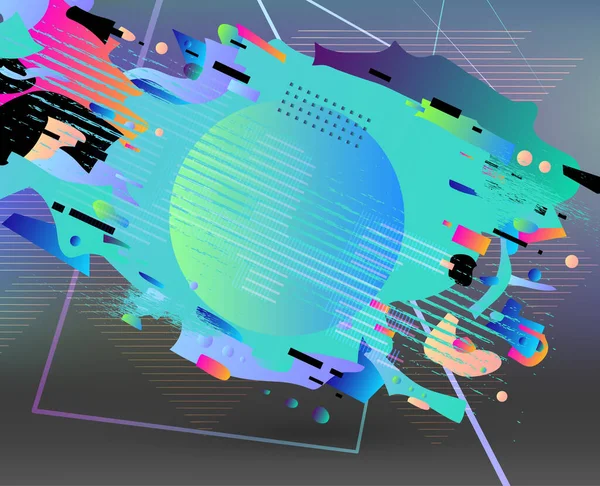 Çizgili üçgenler ve 3 boyutlu küp vektör tasarımlı soyut çokgen arkaplan. Farklı reklam, kapak ya da afişler için şablon. Retro biçimi grafik ögesi.