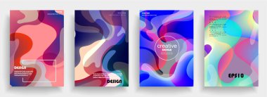 Yaratıcı sert boya kaplama tasarım arka plan vektörü. Davetiye, Parti kartı, Sosyal Vurgulama Kapakları ve hikayeler sayfası için metin tasarımı için kopya alanı ile en az modayı oluşturan organik şekiller
