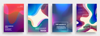 Yaratıcı sert boya kaplama tasarım arka plan vektörü. Davetiye, Parti kartı, Sosyal Vurgulama Kapakları ve hikayeler sayfası için metin tasarımı için kopya alanı ile en az modayı oluşturan organik şekiller