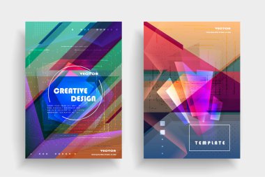 Kapakların sanatsal tasarımı. Yaratıcı renk arkaplanı. Modaya uygun gelecek tasarımı