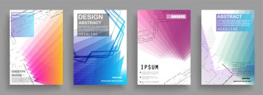 Kapakların sanatsal tasarımı. Yaratıcı renk arkaplanı. Modaya uygun gelecek tasarımı