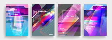 Kapakların sanatsal tasarımı. Yaratıcı renk arkaplanı. Modaya uygun gelecek tasarımı