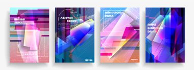 Kapakların sanatsal tasarımı. Yaratıcı renk arkaplanı. Modaya uygun gelecek tasarımı