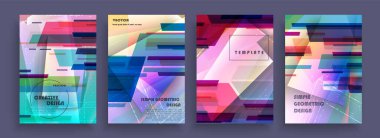 Kapakların sanatsal tasarımı. Yaratıcı renk arkaplanı. Modaya uygun gelecek tasarımı