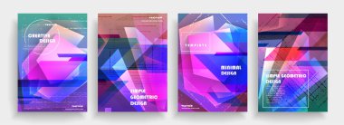 Kapakların sanatsal tasarımı. Yaratıcı renk arkaplanı. Modaya uygun gelecek tasarımı