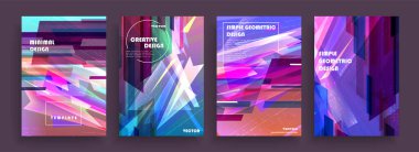 Kapakların sanatsal tasarımı. Yaratıcı renk arkaplanı. Modaya uygun gelecek tasarımı