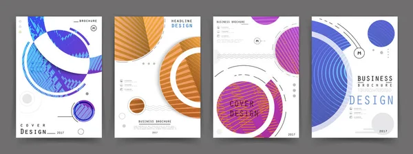 Yaratıcı yıllık rapor tasarım vektör koleksiyonu. Rapor grafik tasarımı kapsıyor. Vektör