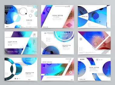 Kare afiş şablonları seti İş broşürü tasarımı