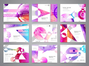 Kare afiş şablonları seti İş broşürü tasarımı