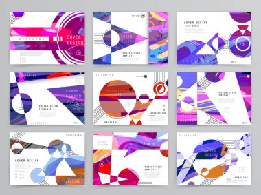 Kare afiş şablonları seti İş broşürü tasarımı