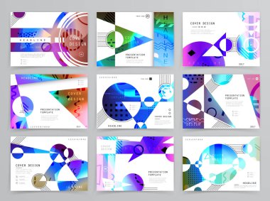 Kare afiş şablonları seti İş broşürü tasarımı