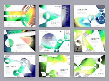 Kare afiş şablonları seti İş broşürü tasarımı