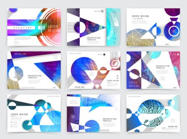 Kare afiş şablonları seti İş broşürü tasarımı