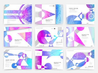 Kare afiş şablonları seti İş broşürü tasarımı