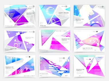 Kare afiş şablonları seti İş broşürü tasarımı