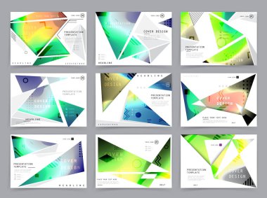 Kare afiş şablonları seti İş broşürü tasarımı