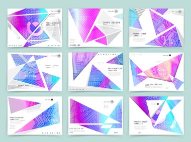 Kare afiş şablonları seti İş broşürü tasarımı