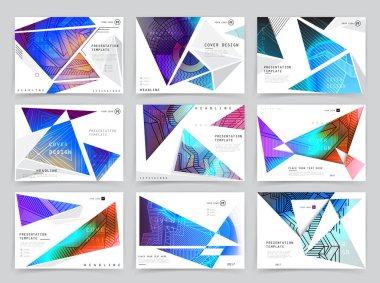 Kare afiş şablonları seti İş broşürü tasarımı