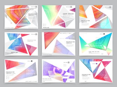 Kare afiş şablonları seti İş broşürü tasarımı