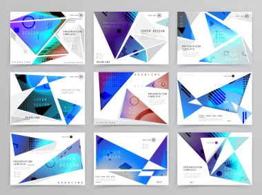 Kare afiş şablonları seti İş broşürü tasarımı