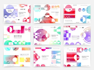 Kare afiş şablonları seti İş broşürü tasarımı