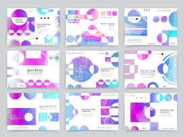 Kare afiş şablonları seti İş broşürü tasarımı