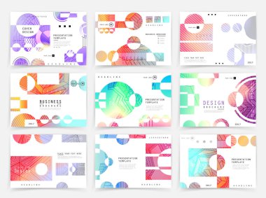 Kare afiş şablonları seti İş broşürü tasarımı