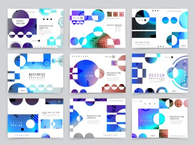 Kare afiş şablonları seti İş broşürü tasarımı