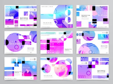 Kare afiş şablonları seti İş broşürü tasarımı