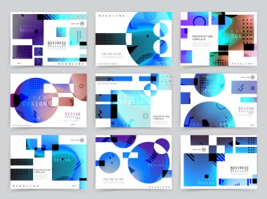 Kare afiş şablonları seti İş broşürü tasarımı