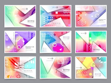 Kare afiş şablonları seti İş broşürü tasarımı