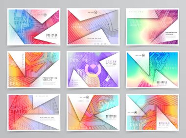 Kare afiş şablonları seti İş broşürü tasarımı