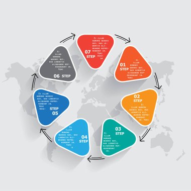 İş bilgisi bilgileri. Basamaklı, oklu, daireli bilgi elementleri. Vektör turta grafikleri.