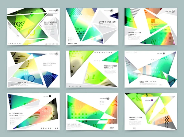 Kare afiş şablonları seti İş broşürü tasarımı