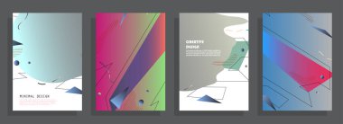 Soyut Renkli Memphis Sanat Arkaplanı seti. 80 'lerin memphis geometrik tarzı düz ve çizgi tasarım elementleri. Kapaklar, afişler, el ilanları ve posterler için geçmişe dönük sanat eserleri. Vektör illüstrasyonu