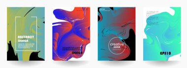Soyut arkaplan yaratıcı kapak seti. Kolaj sayfası, tebrik kartı, davetiye, broşür fırça darbeleri stili, afiş fikri, kitap kapağı baskısı, telefon kılıfı baskısı, Eps10 vektörü için kullanılabilir.
