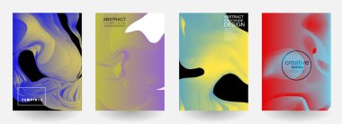 Soyut arkaplan yaratıcı kapak seti. Kolaj sayfası, tebrik kartı, davetiye, broşür fırça darbeleri stili, afiş fikri, kitap kapağı baskısı, telefon kılıfı baskısı, Eps10 vektörü için kullanılabilir.