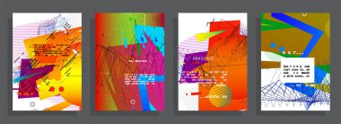 Sanat tasarımı kapsar. Yaratıcı arkaplan renkleri. Moda fütürist tasarımı