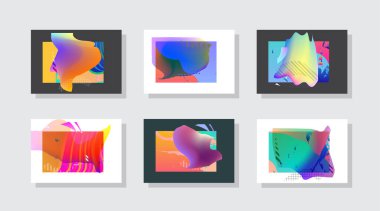 Geometrik poster şablonları. Modern soyut tasarım. Esp10 vektörü.