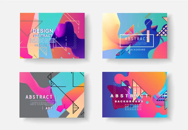 Geometrik poster şablonları. Modern soyut tasarım. Esp10 vektörü.