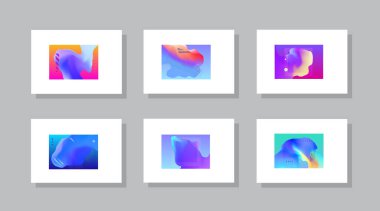 Geometrik poster şablonları. Modern soyut tasarım. Esp10 vektörü.