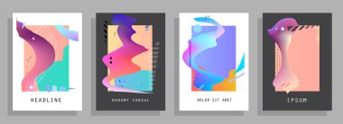 Geometrik poster şablonları. Modern soyut tasarım. Esp10 vektörü.