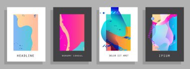 Geometrik poster şablonları. Modern soyut tasarım. Esp10 vektörü.