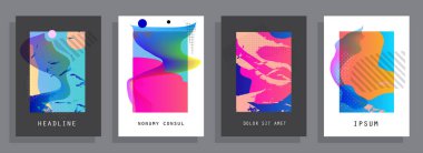 Şablon broşürleri, el ilanları, iş sunumları. Modern düz çizgi biçimi.