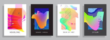 Şablon broşürleri, el ilanları, iş sunumları. Modern düz çizgi biçimi.