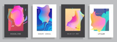 Şablon broşürleri, el ilanları, iş sunumları. Modern düz çizgi biçimi.