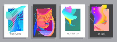 Şablon broşürleri, el ilanları, iş sunumları. Modern düz çizgi biçimi.