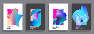 Şablon broşürleri, el ilanları, iş sunumları. Modern düz çizgi biçimi.